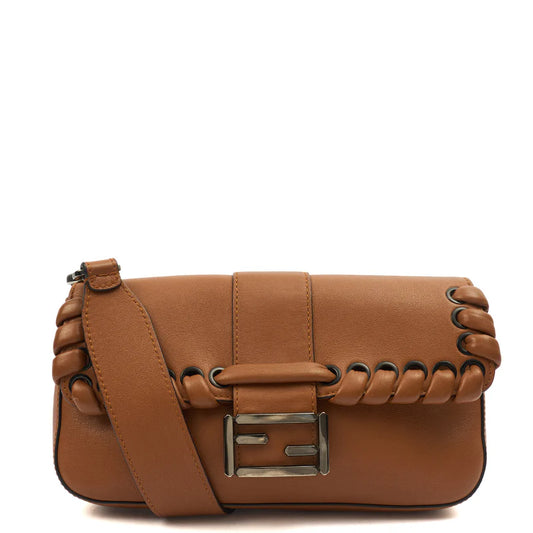 Fendi Bolso de hombro Baguette en piel color marrón