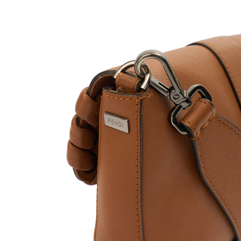 Fendi Bolso de hombro Baguette en piel color marrón